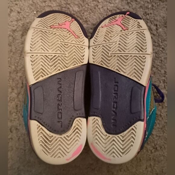 Air Jordan Retro 5 'Tropical' [440893-307] Toddlers Size 12c Sneakers PRE-OWNED - Picture 6 of 6